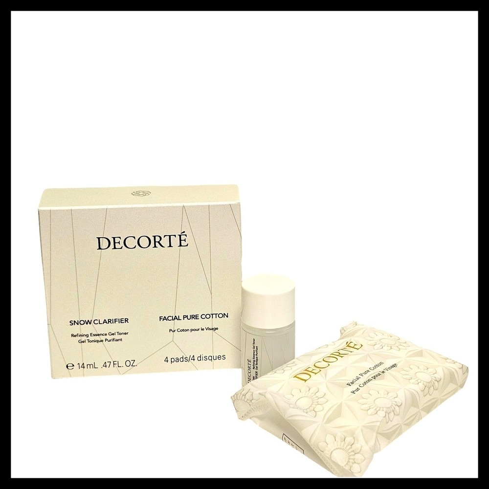 DECORTE Snow Clarifier Refining Essence Gel‎ Toner Facial Pure Cotton Pads Set